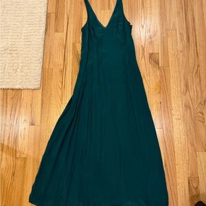 & Other Stories Deep Teal V-Neck Maxi Dress